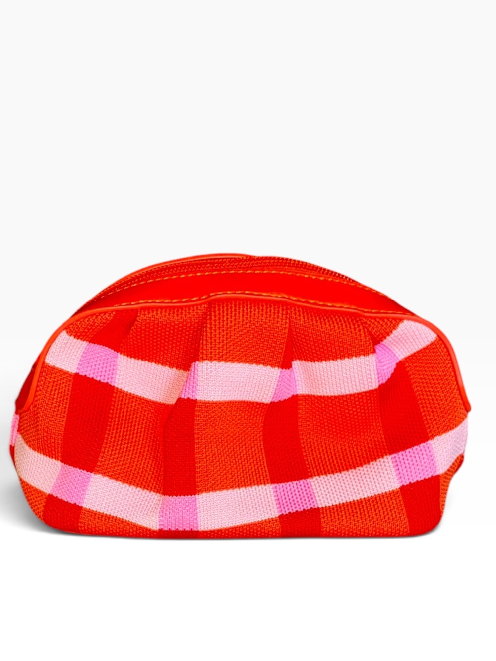 NEIMAN Marcus Cosmetic Small Knit Bag Pouch in Red & Pink NWOT